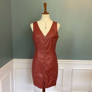 Ark & co. Faux leather mini dress